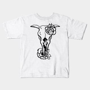 Cow Skull Flowers Kids T-Shirt